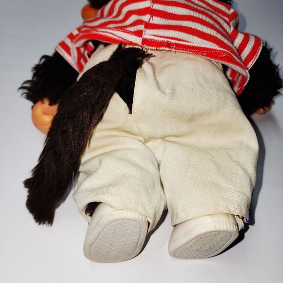 Vintage 70s TOHO Monchhichi Japan Daisuke 18” Plush Doll w Sleepy Eyes & Clothes - Picture 7 of 8